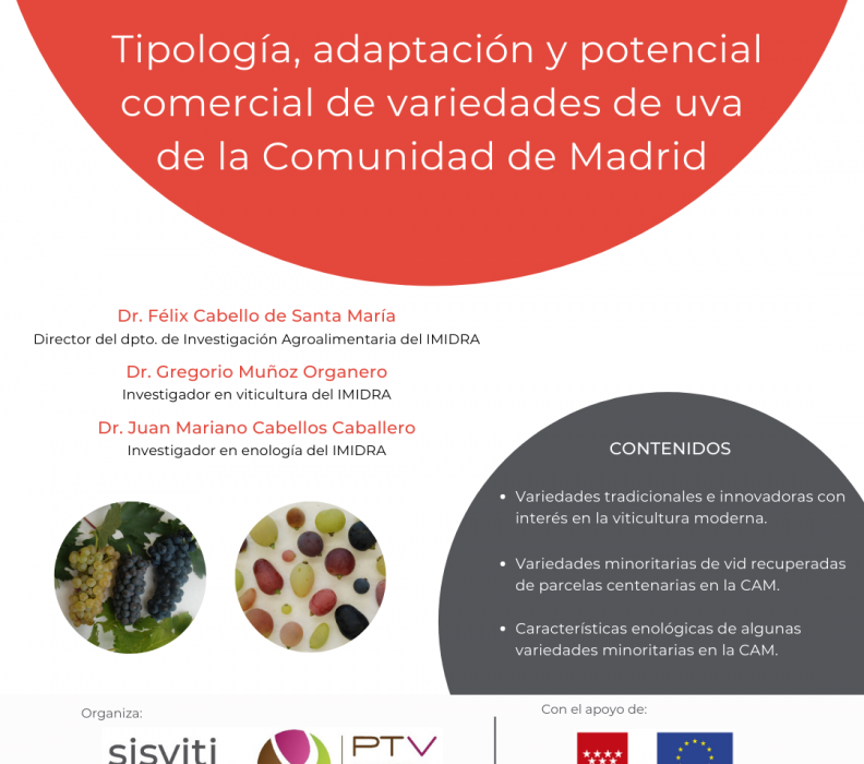 Webinar «Tipología, adaptación y potencial comercial de variedades de uva de la Comunidad de Madrid»